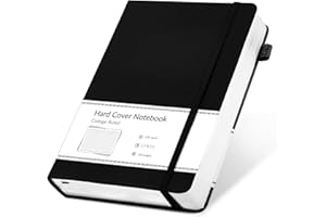 CAGIE Journal Notebook for Men Women 320 Pages Journaling Notebooks Leather Journals for Writing Hardcover for Work Diary Lined A5, Black