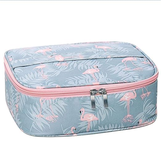 Trexee Adjustable Waterproof Women Makeup Bag Cosmetic BagMakeup Cosmetic Storage Case Box with Adjustable Compartment Case Travel Toiletry Bag Organizer Storage (Sky Blue)