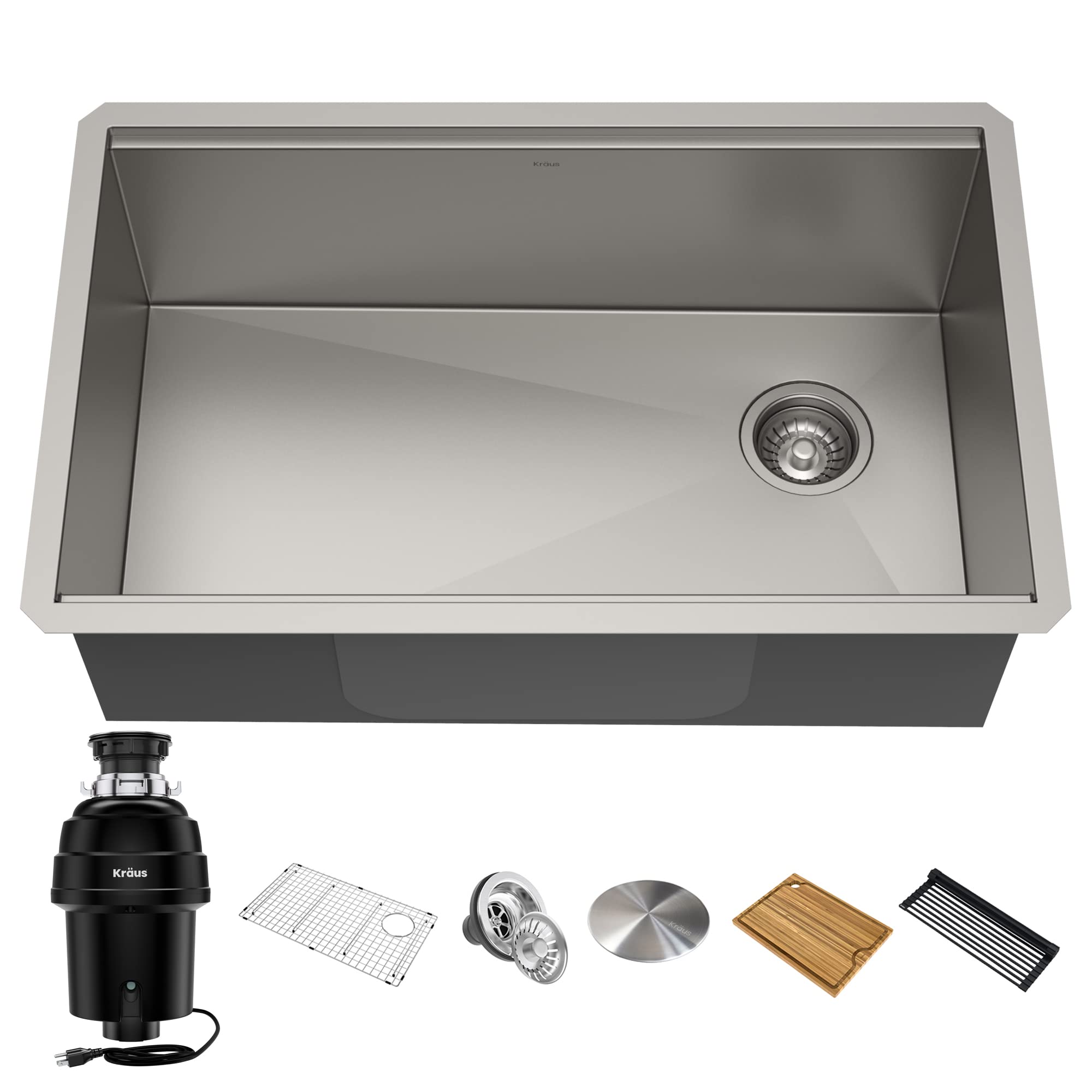 30 Inch Black Stainless Steel Undermount Kitchen Sink Single Bowl Commercial Workstation Sink 16 Gauge Includes Cutting Board - View #5