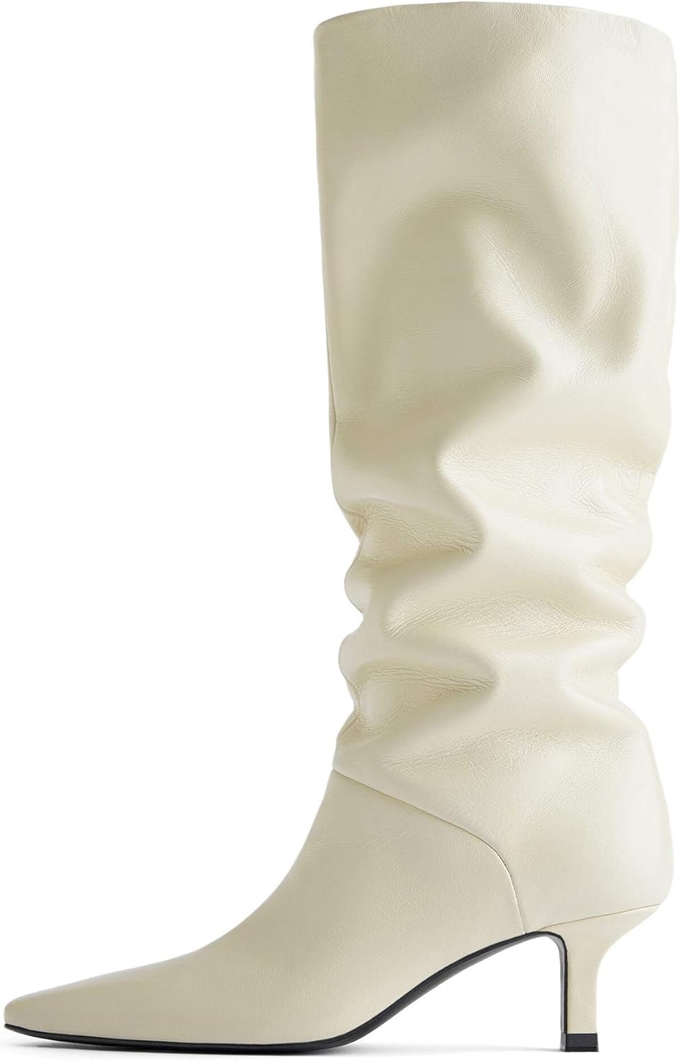 Amazon Com Zara Women Soft Leather Heeled Boots With Square Toe