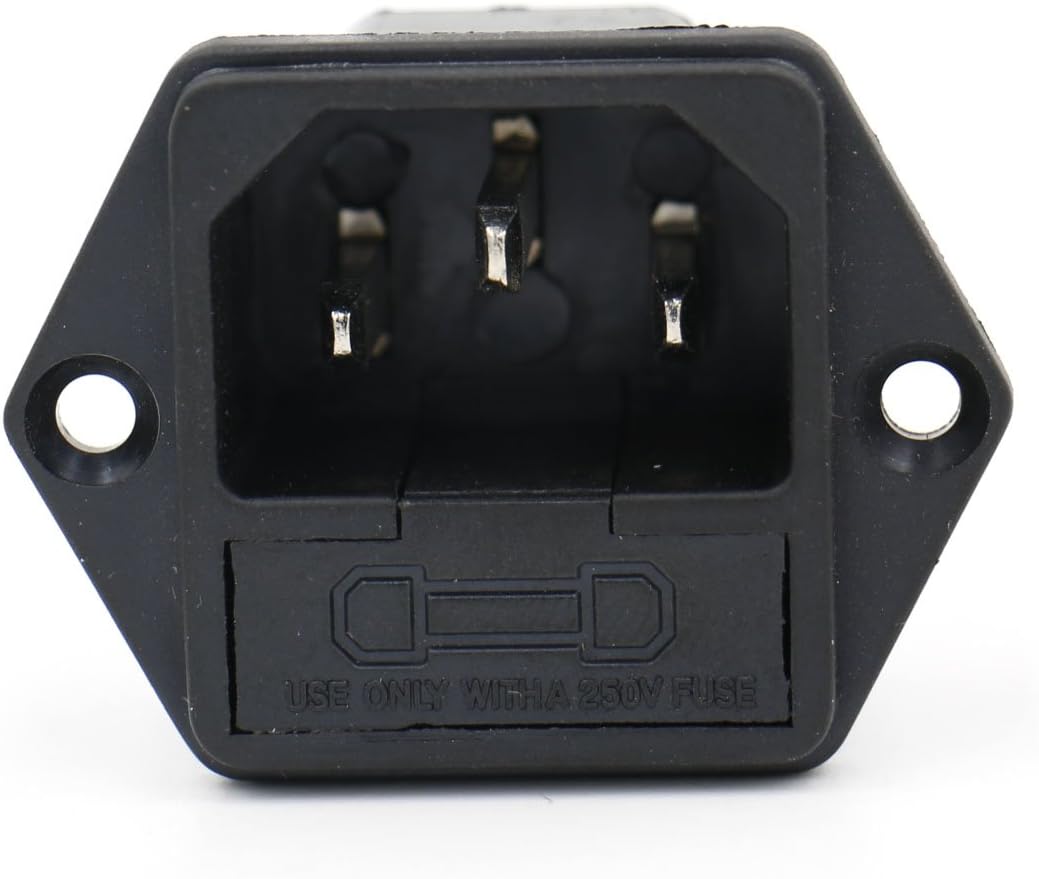 Baomain IEC 320 C14 Male Plug 3 Pins PCB Panel Power Inlet Socket