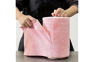 Reusable 4m Cleaning Cloth Roll Perforated Tear-Off Washable Multipurpose for Dishes Spills and Home Cleaning, Pink