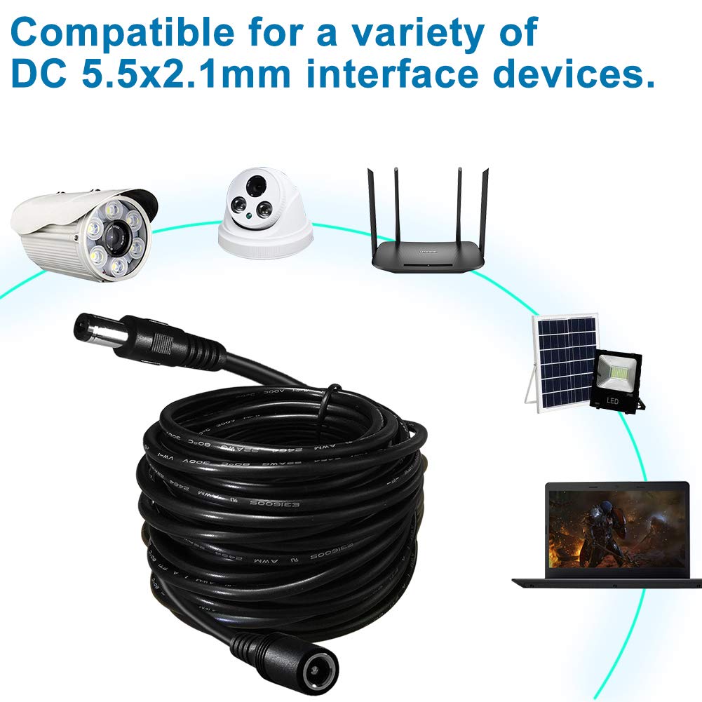 Dc Power Extension Cable,5.5mm x 2.1mm 12v Extension Cord 6FT Security Camera Cable DC Male to Female Extender Wire for CCTV IP Indoor Camera Dvr Standalone LED Strip,DC Supply Adapter