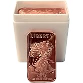 One (1) Ounce Walking Liberty Copper Bar by Unique Metals | Pack of 20 | .999 Fine Copper | Made in the USA