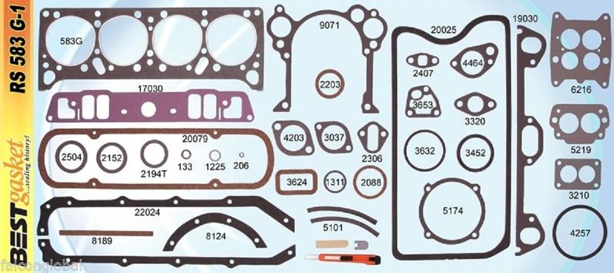Pontiac 370 389 Full Engine Gasket Set//Kit BEST Head+Intake+Oil Pan 1958-60