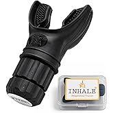 Inhale Lung Trainer | Breathing Exercise Device for Lungs | Made in USA | Lung Exerciser Device | Breathing Trainer | Adjustable Resistance | Medical Grade Silicone Mouthpiece | Carrying Case included