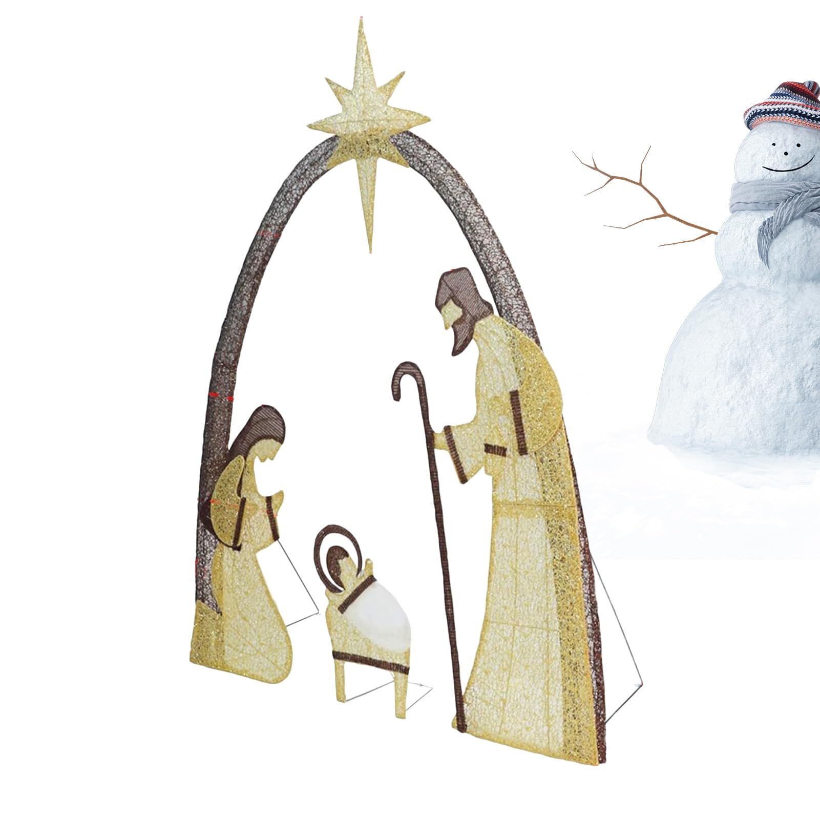 Mua Lighted Nativity Scene Decor Outdoor Nativity Sacred Family Scene