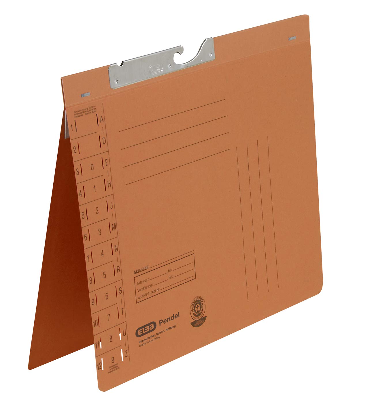 Elba 90421BL Suspension File Manila Cardboard Recycled Material 250 g/m² Commercial Binding and Slit Pack of 50 Blue Hanging Files, Manila Cardboard (Rc) 250G / M² Orange
