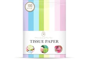 PREMIUM QUALITY GIFT WRAP PAPER Pastel Rainbow Tissue Paper for Gift Wrapping, Packaging, Floral, Birthday, Christmas, Halloween, DIY Crafts and More 15" X 20" 100 Sheets