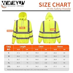 wefeyuv ANSI Class 3 High Visibility Hoodie