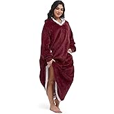 ForBaysy Oversized Wearable Blanket Long Hoodie for Adults Thick Sherpa Fleece Sweatshirt with Giant Pockets