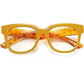 FEISEDY Retro Square Thick Big Frame Blue Light Blocking Reading Glasses Anti Glare Digital Eyestrain Reader B2523