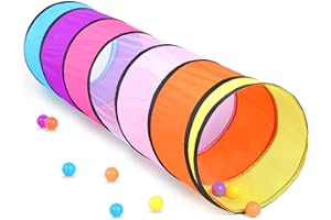 SweHouse Colorful Play Tent Tunnel for Babies, Toddlers, Kids - with Mesh Windows, Indoor Outdoor Pop Up Tunnel Toy Gift