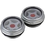 BQLZR Silver Tone 26mm Dia G3/4 Male Threaded Metal Air Compressor Oil Level Sight Glass Window Pack of 2