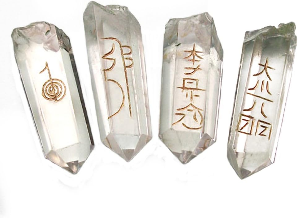 Reiki Crystals Handpainted Gold Professional Healers Set