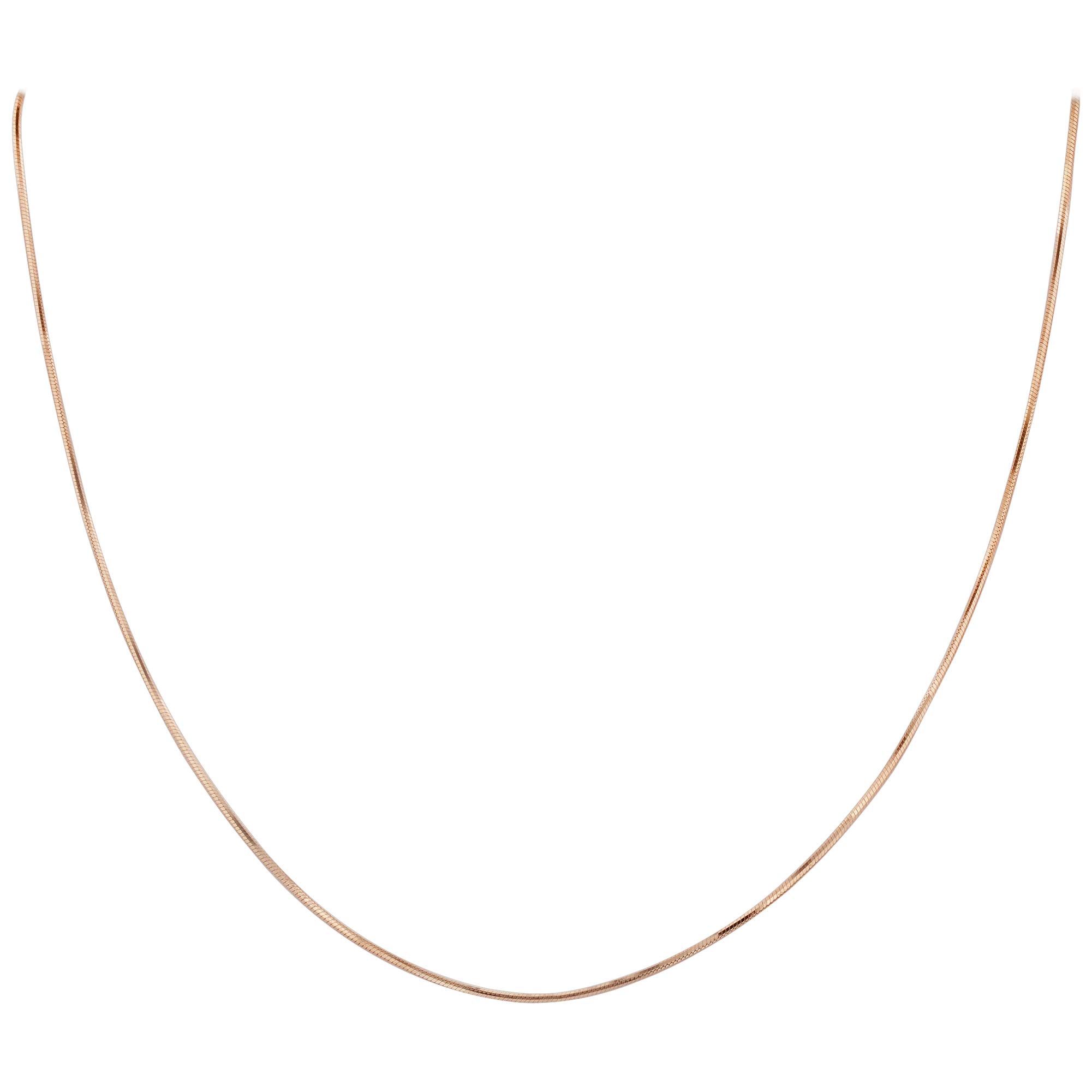 14k Rose Gold Over Italian Sterling Silver 1mm Snake Chain
