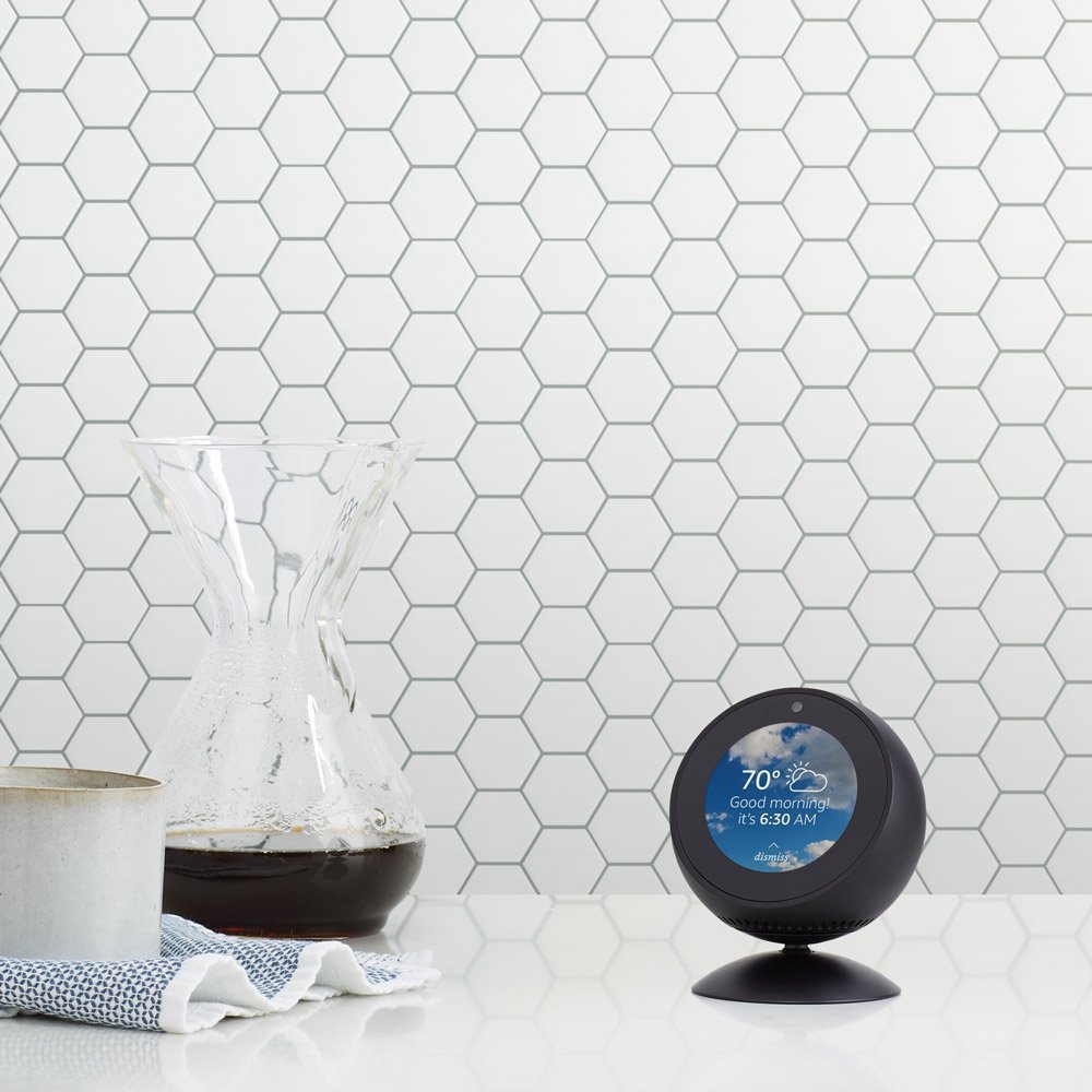 Toplee Echo Spot Stand, Magnetic Base Stand Adjustable 360 Degree Full Rotation Echo Spot Accessories for Home Office Bedroom Kitchen Application Base (Black)