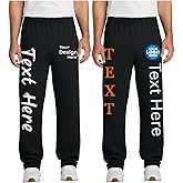 Custom Sweatpants with Pockets | Design Your Own with Exclusive Text or Logo Print | Soft Cotton/Poly Fleece Personalized Joggers for Men & Women 78p