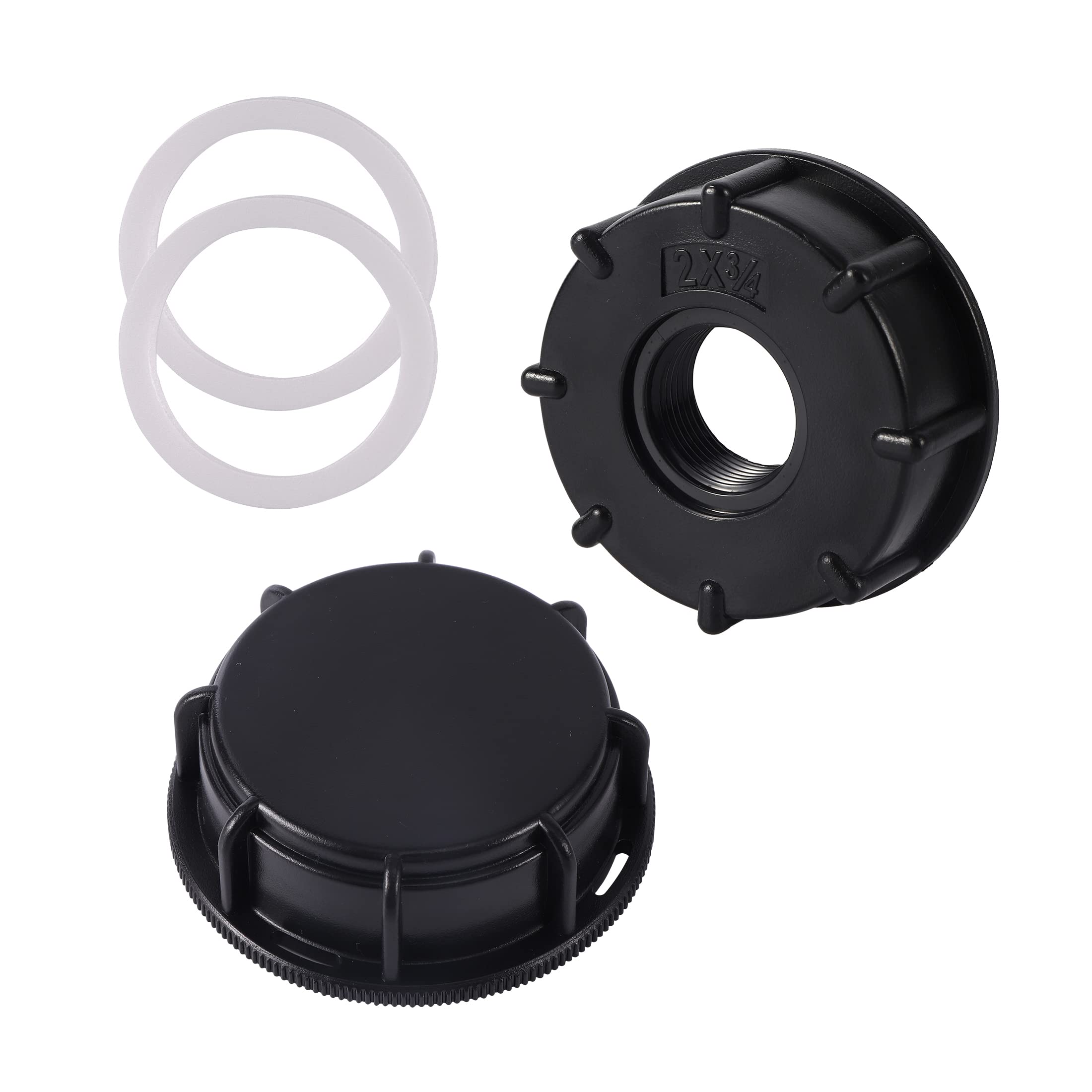 FOGWOWO IBC Adapter S60 x 6, 3/4 Inch Internal Thread with Tank Cover Cap Garden Hose Tap Adapter IBC Tank Accessories for Rainwater Tank Barrel Valve