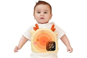 ISANPAN Baby Soother Belt,Infant Heated Belly Band,Soothe Baby's Tummy with Gentle Warmth and Massage,Natural Relief for Upset Stomach in Babies and Toddlers (Yellow Deer)