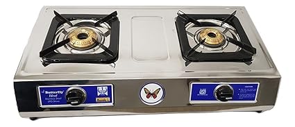 Butterfly Ideal Stainless Steel 2 Burner LPG Gas Stove