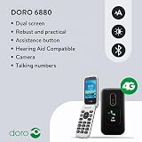 Doro 6880 4G Unlocked Flip Phone Seniors Talking Keys External Display UK Irish view 2