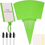 Pajean Waterproof Plastic Tags with Marker Pens and