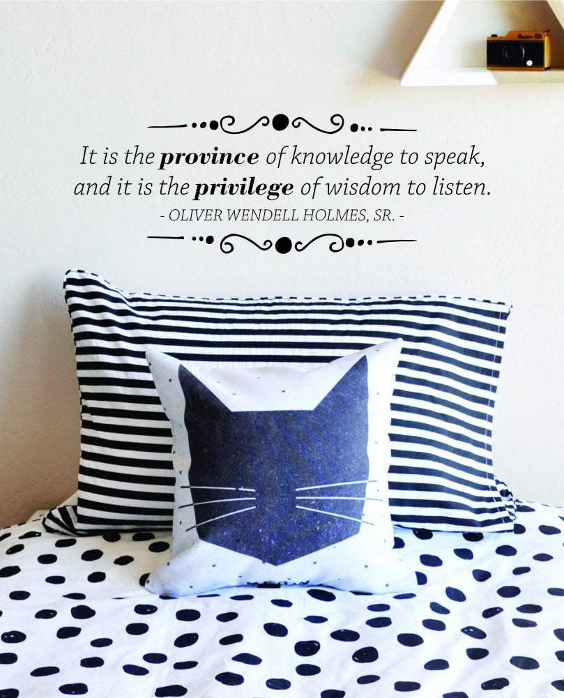 BYRON HOYLE Oliver Wendell Holmes Sr Province of Knowledge Vinyl Decal Wall Sticker Decor Quote
