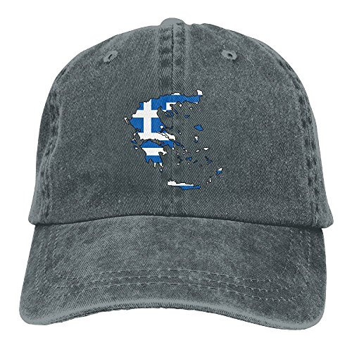 Greek Flag Map Stylish Baseball Caps Denim Adjustable Hats For Adults Unisex