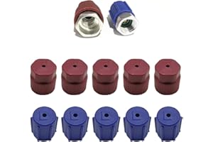 Gasedin 10 PCS R134a Cap A/C Cap, 13mm & 16mm Air Conditioning Service AC System Charging Port Cap, High & Low Pressure Port Dust Valve Covers for Most R134A AC System Vehicles
