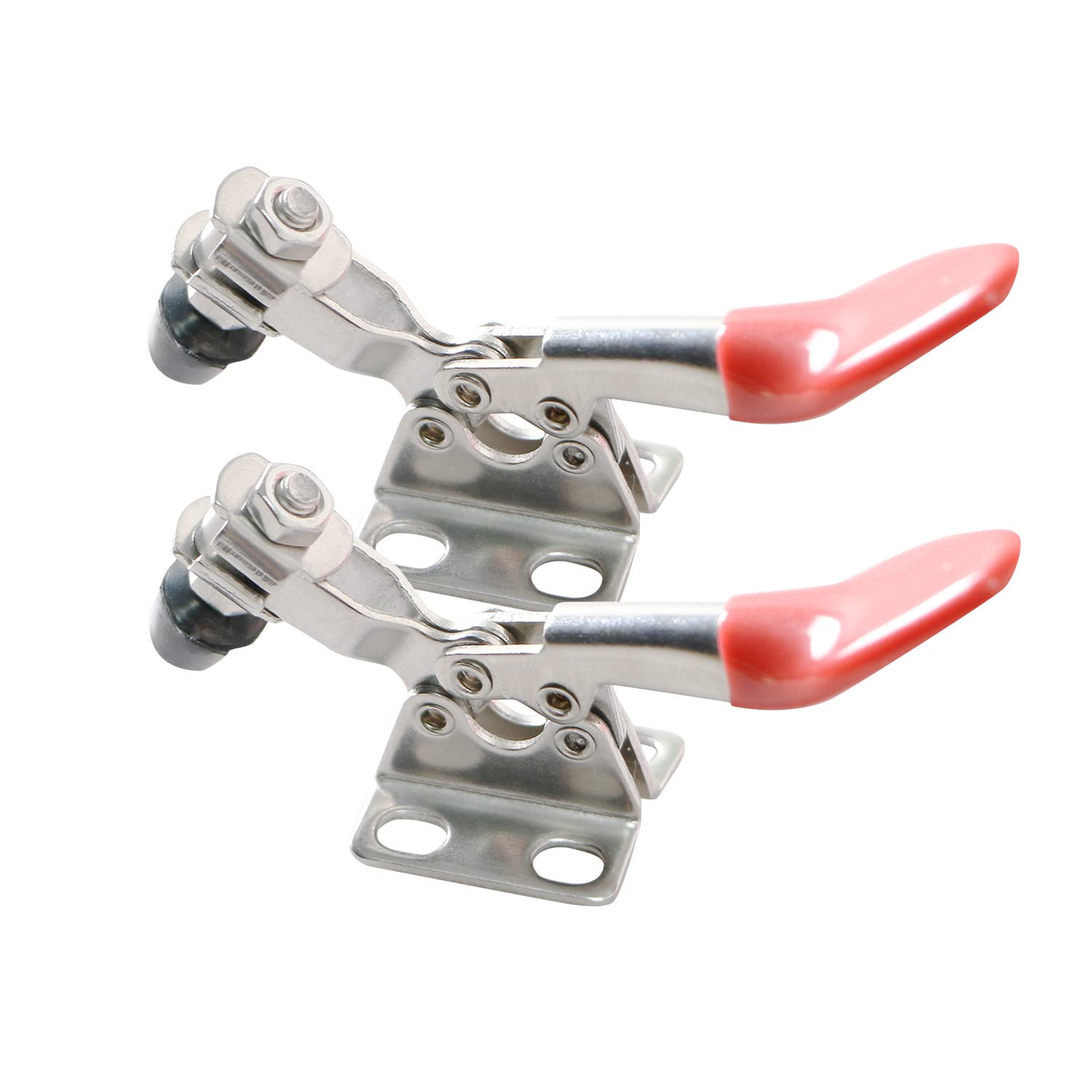 Ohamtes 2PCS 304 Stainless Steel Type 201, 27KG 60 lbs gripping Force, Quick Release Tool, Hand Toggle Locking clamp, Horizontal Quick clamp, Tool clamp