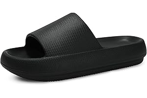 welltree Slides for Women Men Pillow Slippers Non-Slip Bathroom Shower Sandals Soft Thick Sole Indoor and Outdoor Slides