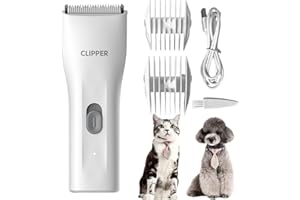 GRIMGROW Dog Grooming Kit Clipper for Thick Coat Low Noise Cordless Cat Hair Trimmer Rechargeable Shaver Pet Grooming Tools for Small and Large Animals