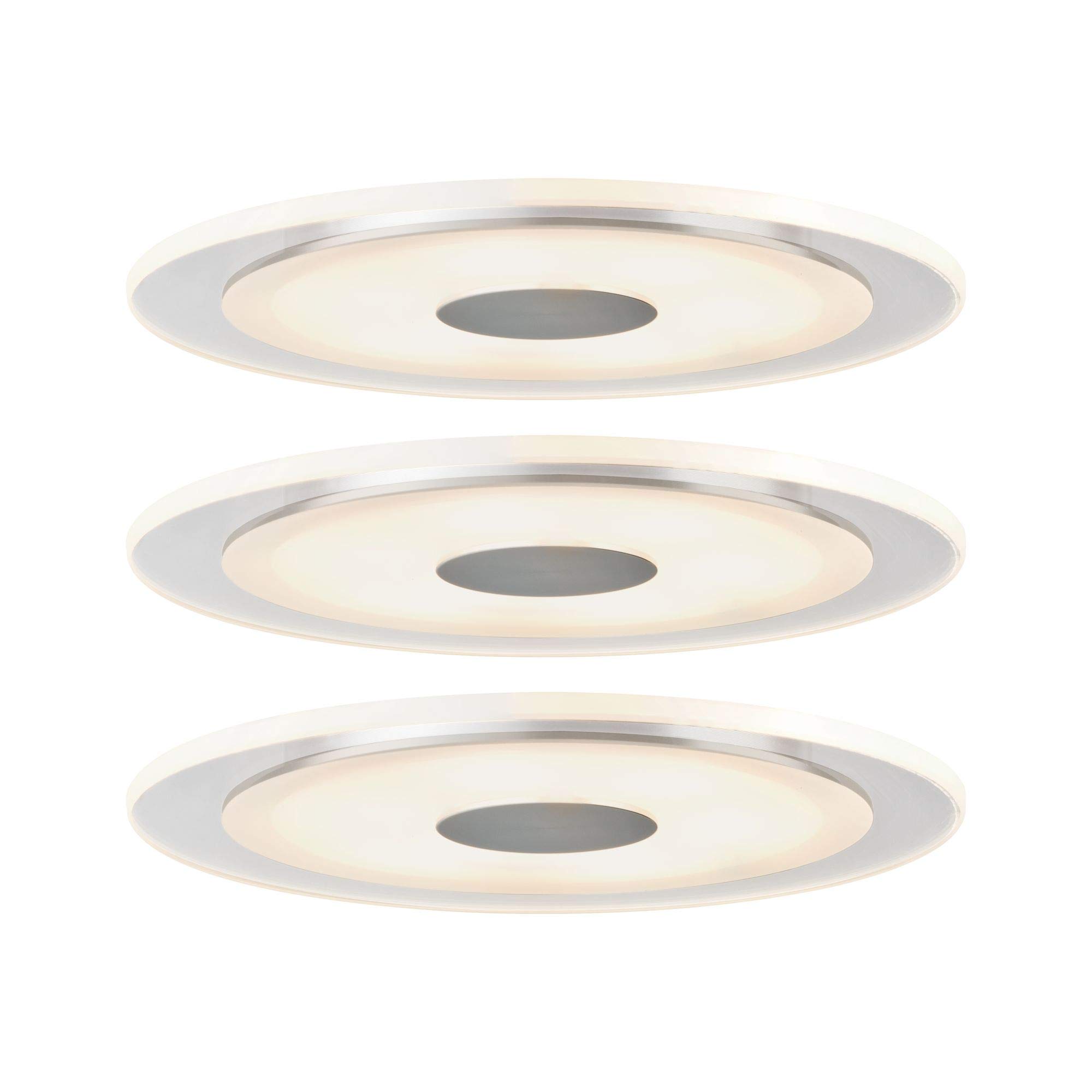 Premium LED recessed Whirl Round 150mm 3x6W 18VA Alumin. Rot/Satin alu/Acrylic