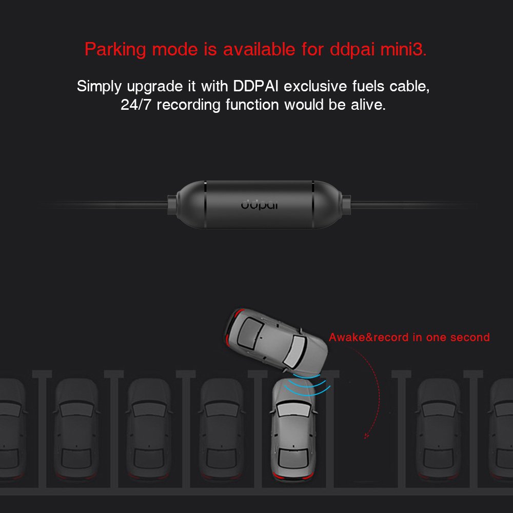 1600P Car Dash Cam, DDPai Mini3 Built-in 32G Car Recorder, 4-Lane Wide Angle with F1.8 Aperture, WDR HD Night Vision, Loop Recording, G-Sensor