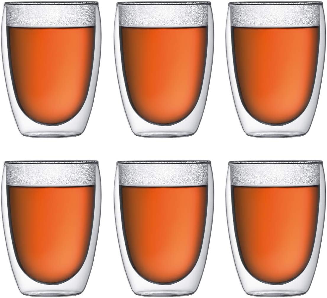 Bodum 4559-10-12 pavina 6-teiliges Gläser-Set (Doppelwandig, isoliert, 0,35 liters) transparent