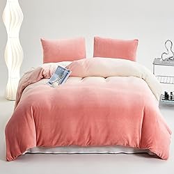 Luxlovery Pink Gradient Velvet Comforter Queen