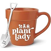 Lasimfa Funny Mug Gardening Gifts for Women Friend, Plant Lady Plant Lover Gift for Women Mother's Day, Cute Gardener Gifts for Her, Friends, Novelty Mug with Shovel Spoon