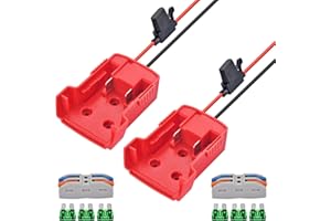 2 Packs Power Whee-l Adapter Compatible with Milwaukee Battery,Runbod 18V Adapter Power Whee-l Battery Converter Kit with Fus