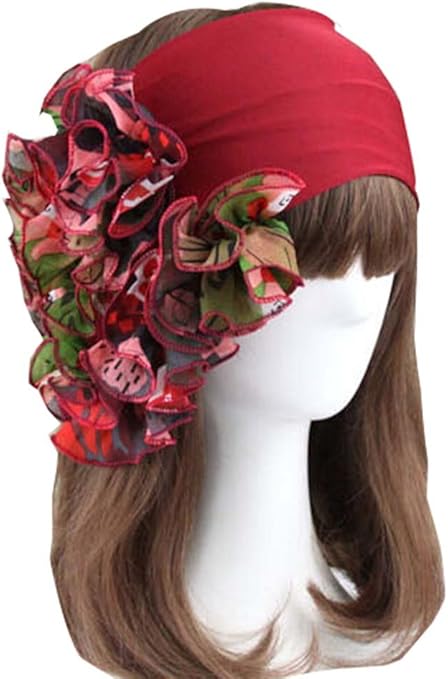 Amazon レトロフローラルダンスヘアスカーフ弾性ヘアバンドスポーツヘッドバンド レッド Panda Superstore ヘアゴム 通販