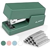 NUSIGN Mini Stapler with 830 Staples, Small Cute Desk Staplers, 25 Sheet Capacity, Green