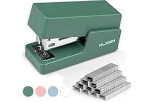 NUSIGN Mini Stapler with 830 Staples, Small Cute Desk Staplers, 25 Sheet Capacity, Green