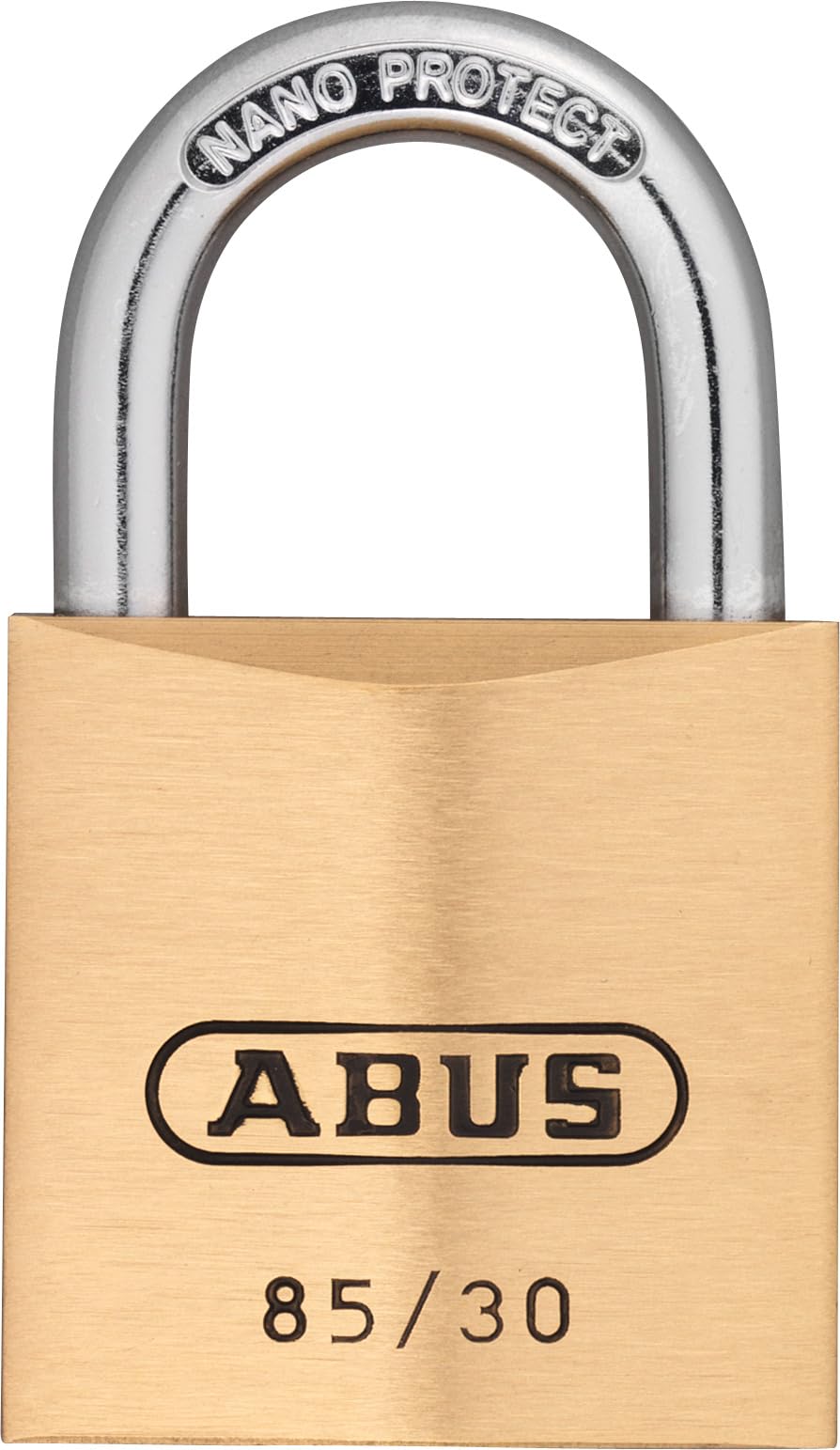 ABUS Padlock Brass 85/30 - f for Cellar Doors, Sheds, Garage, Gate Chain for Outdoor and Much More - Weatherproof - Brass Lock Body - Hardened Steel Shackle - ABUS Security Level 5