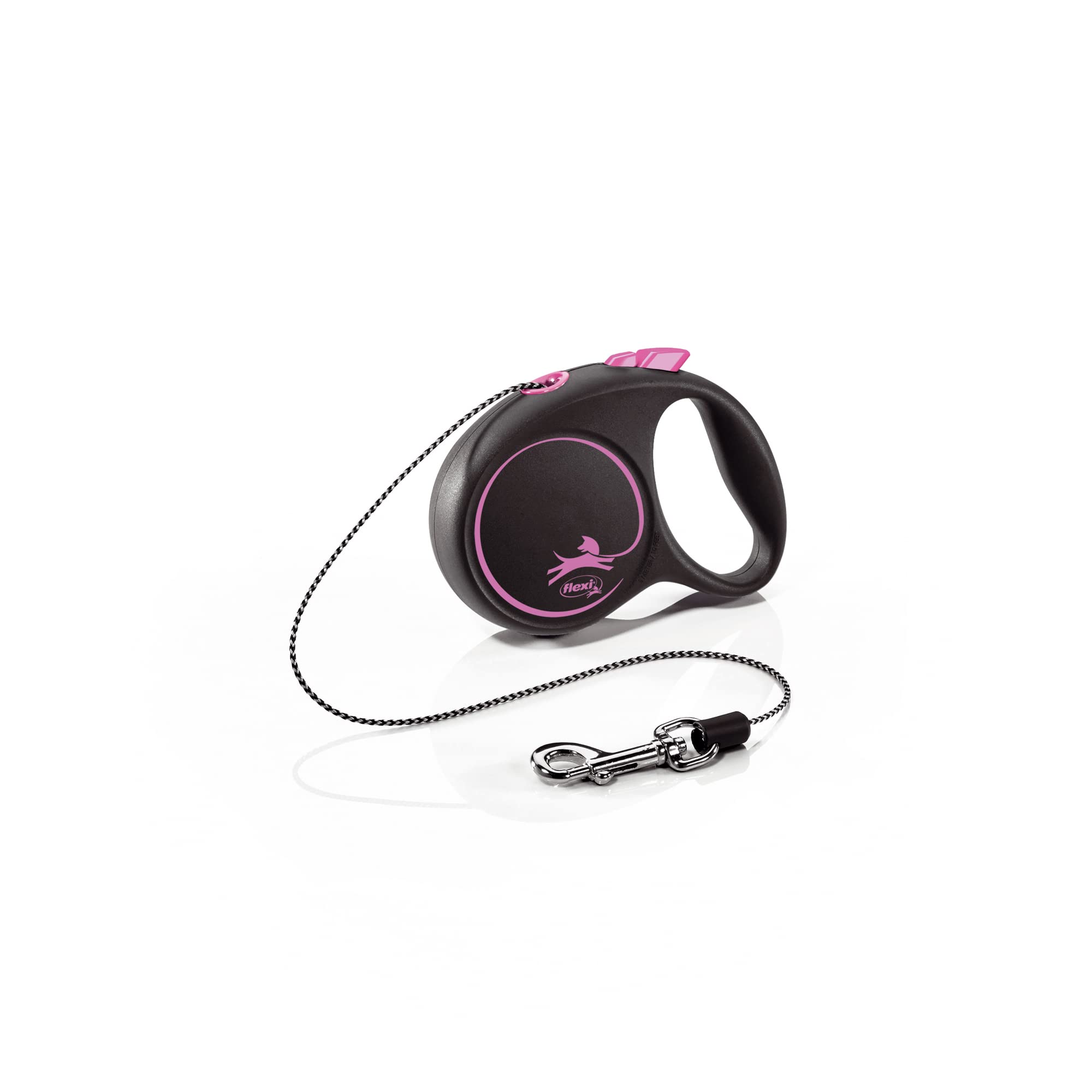flexi Black Design XS Cord 3 m black/pink, retractable leash for very small dogs up to 8 kg โ image 1