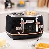 Charles Bentley Kettle And Toaster Set Black Gold 1.7 L Kettle 4 Slice Toaster view 2