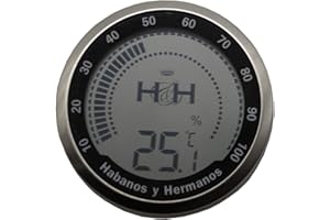 H&H The Accuracy 2.0 - Digital Hygrometer/Thermometer - Silver Finish - Inside Diameter: 2 5/8" - Outside Diameter: 3" (Silver Finish)