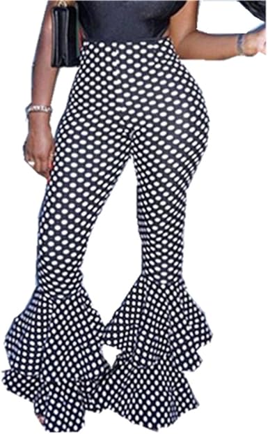 polka dot bell bottom pants