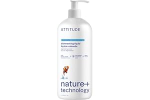 ATTITUDE Dish Soap, EWG Verified, Plant-Based & Vegan Dishwashing Liquid, Naturally Derived, Made in Canada, Wildflowers Scen