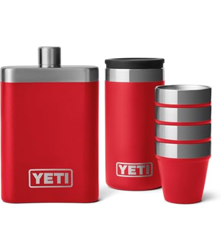 Amazon.com: YETI 7 oz Flask with Color Matching Set of Shot