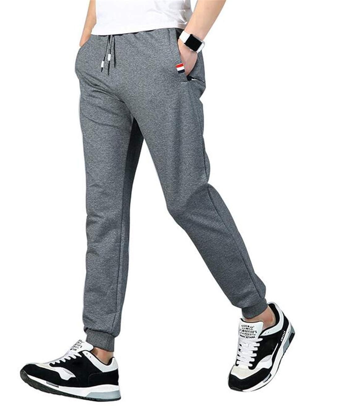 WNSY Men Slim Fit High Waist Workout Running Jogger Pants with Pockets Pants Casual